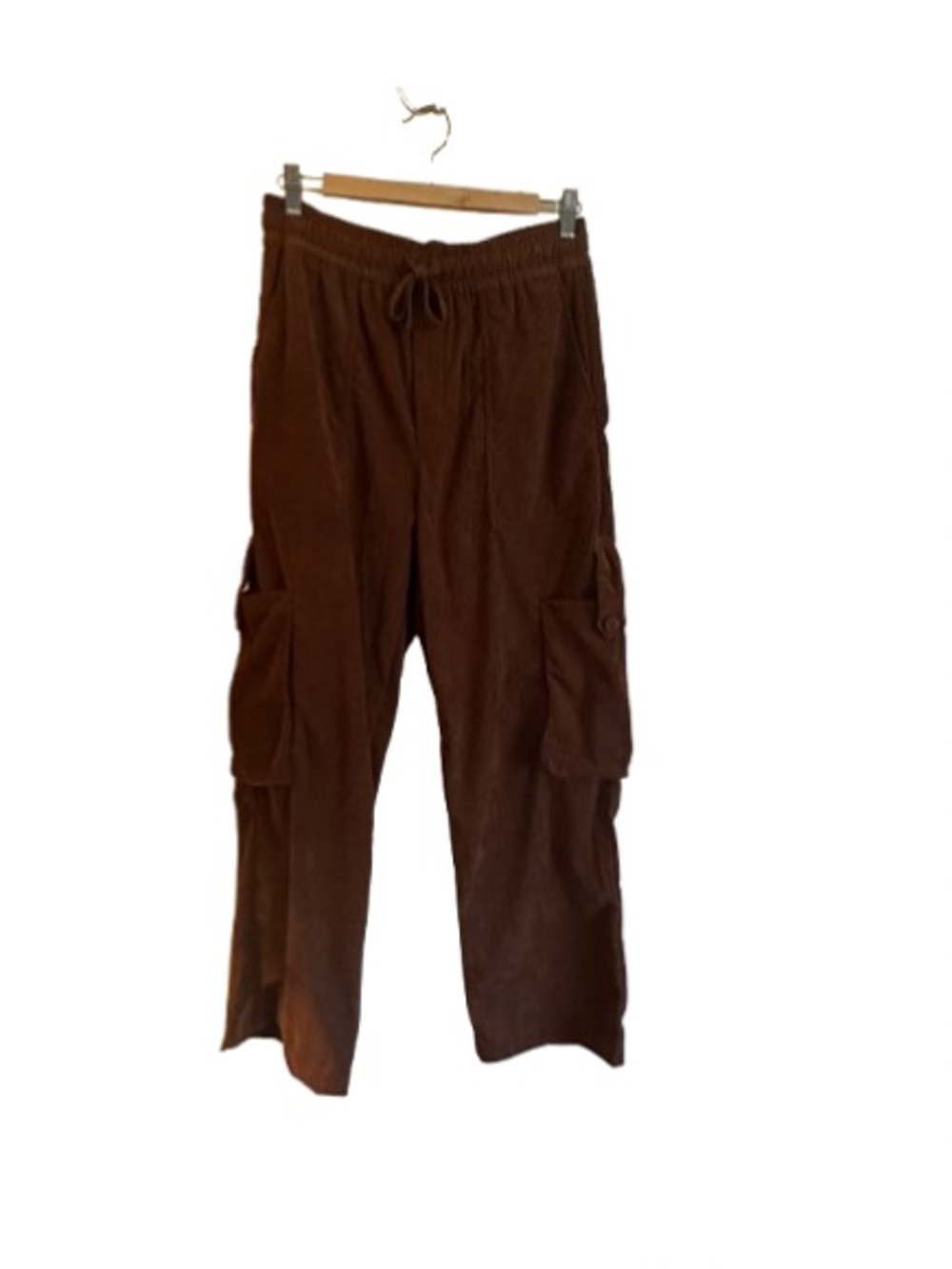 Love Poem Women’s Brown Cargo Lounge Pants - Casual Drawstring Waist - Size L